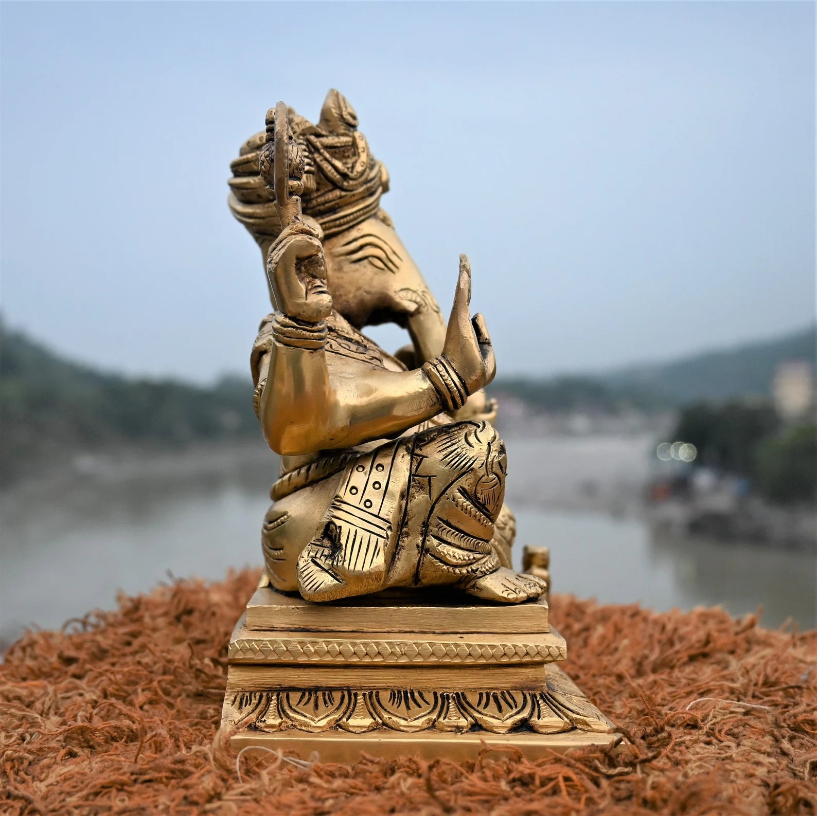 Ganesha brass statue | Ganesh with turban figurine