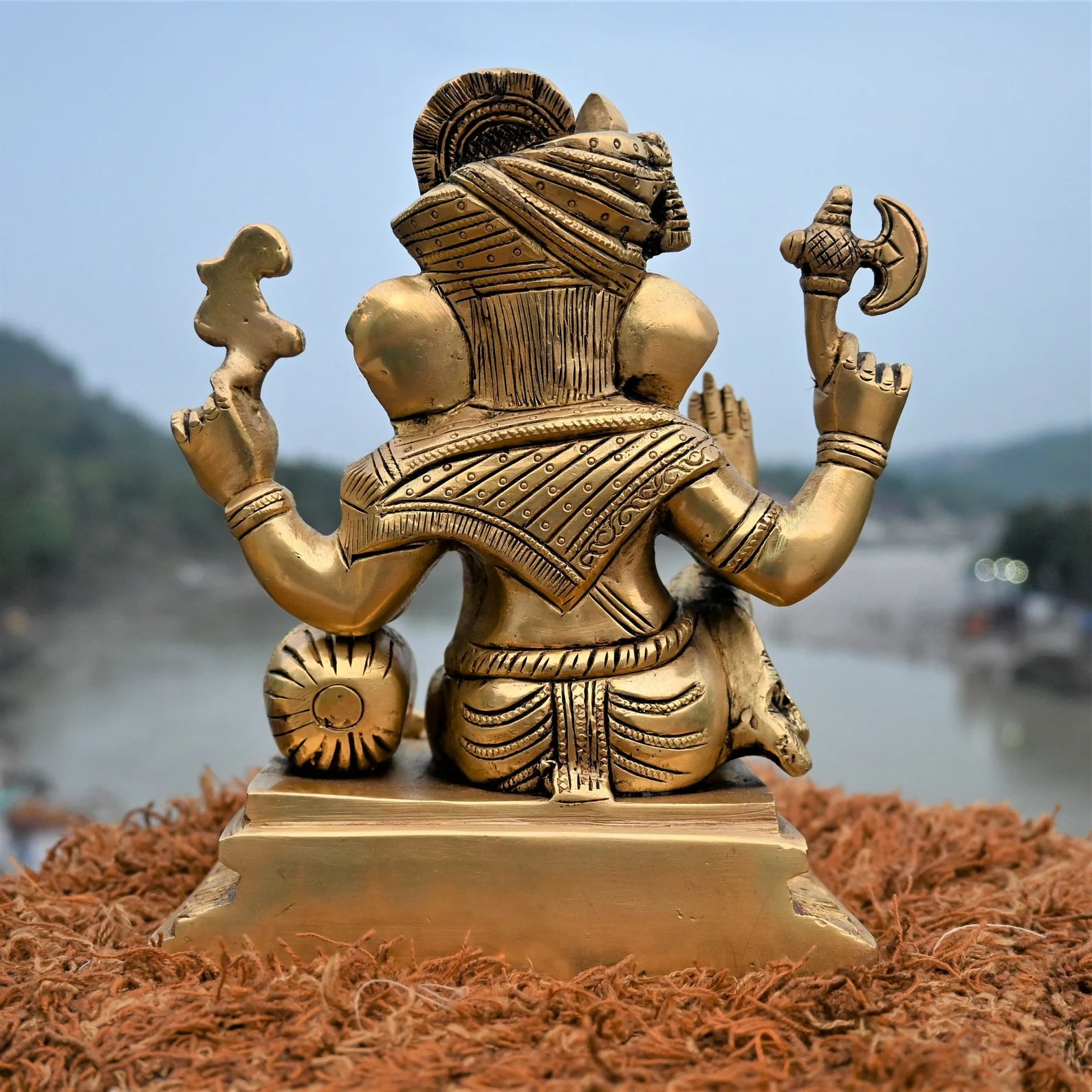 Ganesha brass statue | Ganesh with turban figurine